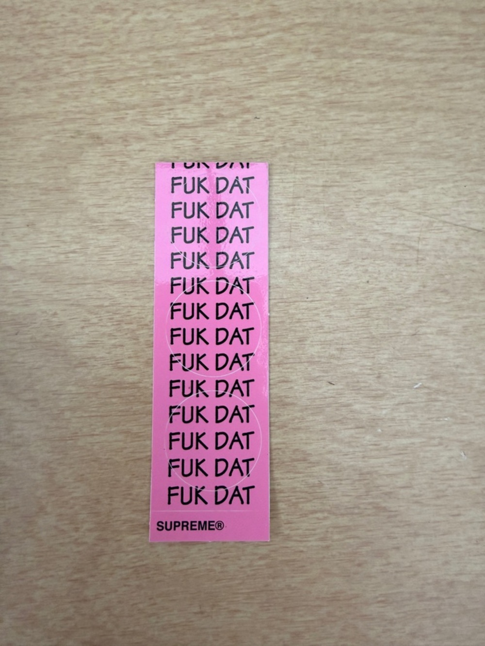 Supreme pink Fuk Dat Sticker